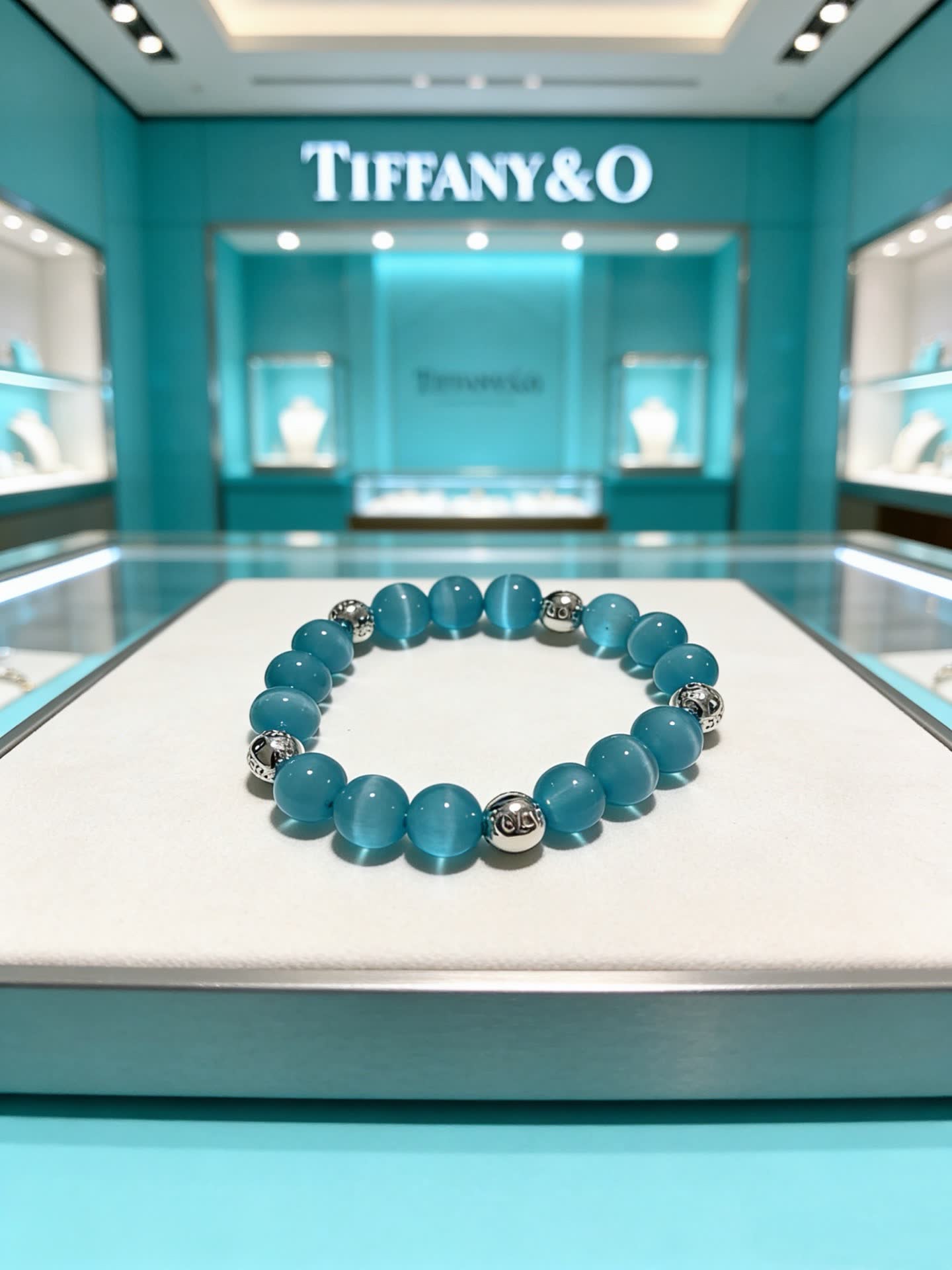 Tiffany & Co. Blue Enamel Bead Bracelet